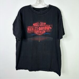 Vintage Harley Davidson Men’s T Shirt XL Black Motorcycle Double Sided 90s Tee